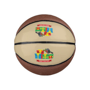 Niedliche Robin und die vier farbenfrohen Geschenk Mini Basketball