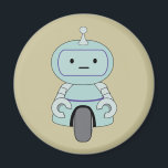 Niedliche Robot-Illustration Magnet<br><div class="desc">Niedlicher und freundlicher Roboter. Dieser bezaubernde kleine Roboter-Typ hat eine Antenne auf seinem Kopf und ein handliches Rad am Boden,  um sich zu bewegen. Seine Arme haben kleine Klammern,  um Dinge zu erfassen,  und hat ein typisches robotisches,  expressionloses Gesicht.</div>