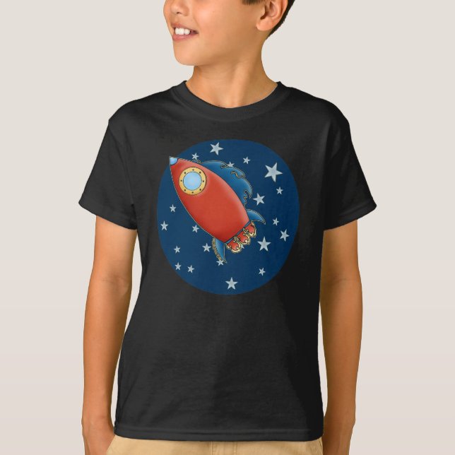 Niedliche Rocket- u. Stern-Jungen-T - Shirts (Vorderseite)
