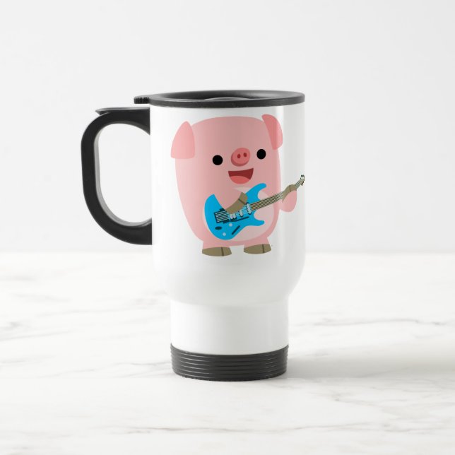 Niedliche Rockin Cartoon Tasse Pig (Links)
