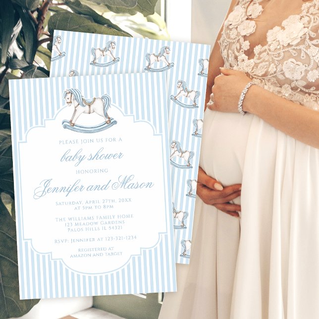 Niedliche Rockpferde-Babydusche Einladung (Von Creator hochgeladen)