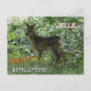 Niedliche Roh Deer im Wald Geburtstagskarte Postkarte