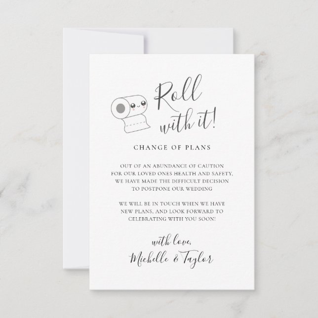 Niedliche Rolle mit Zurückgestellt Ändern Sie die  Mitteilungskarte (Vorderseite)