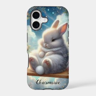 Niedliche Roly Poly Bunny mit Glitzer Wolken