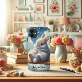 Niedliche Roly Poly Bunny mit Glitzer Wolken Case-Mate iPhone Hülle