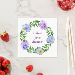 Niedliche romantische Blume Wasserfarben Geburtsta Serviette