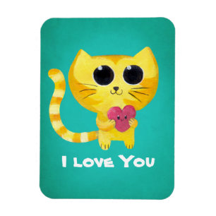 Niedliche romantische Katze mit Herzen Magnet