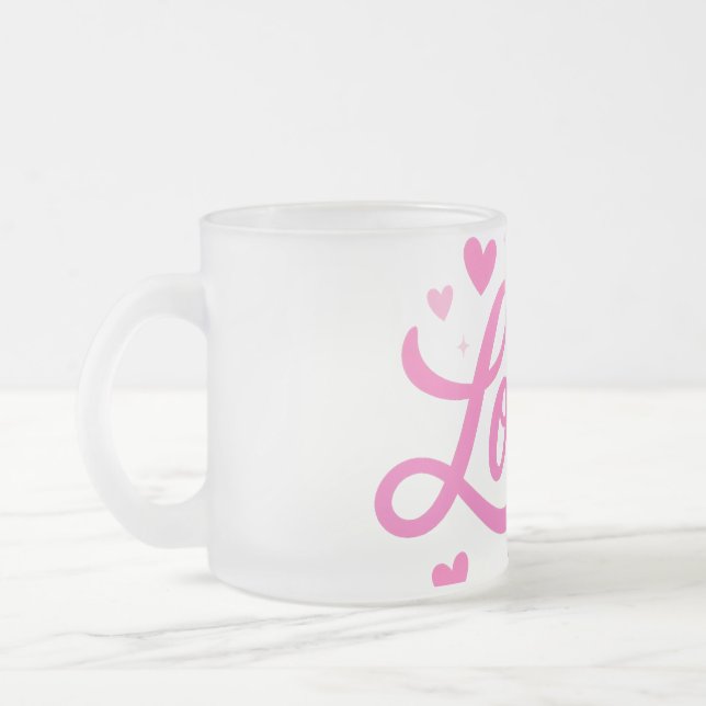 Niedliche romantische Textkunst Mattglastasse (Links)