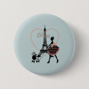 Niedliche romantische Vintage Silhouette Button