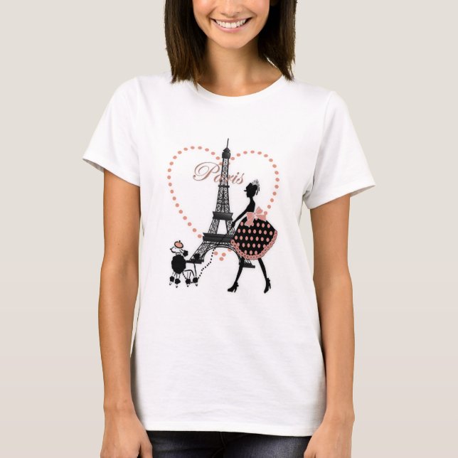 Niedliche romantische Vintage Silhouette T-Shirt (Vorderseite)