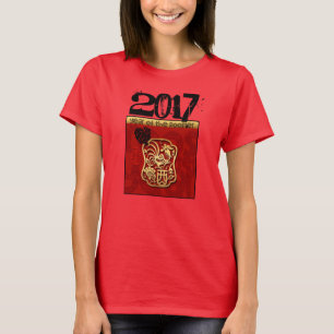 Niedliche Rooster Chinesisch Neues benutzerdefinie T-Shirt