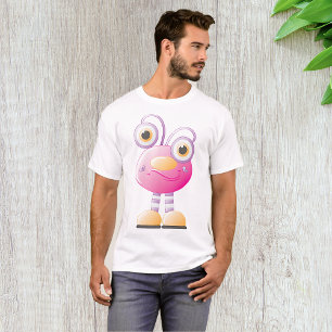 Niedliche rosa Alien mit großen Augen T-Shirt