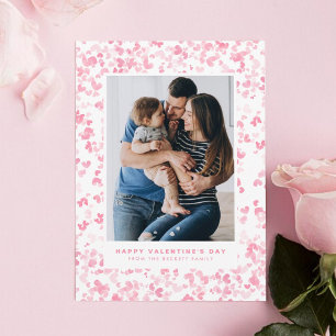 Niedliche Rosa Aquarellfarben Liebe Herz Valentins Feiertagskarte