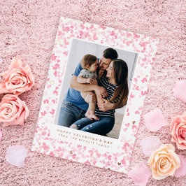 Niedliche Rosa Aquarellfarben Liebe Herz Valentins Folien Feiertagskarte