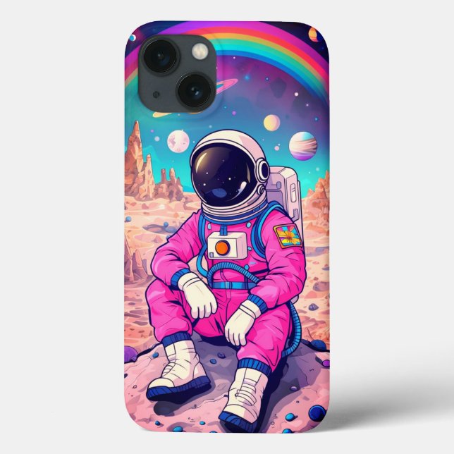 Niedliche Rosa Astronautengalaxie Case-Mate iPhone Hülle (Rückseite)