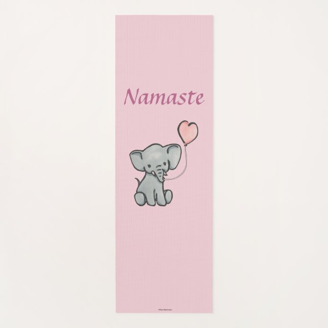 Niedliche rosa Baby-Elefant Namaste Yoga-Matte Yogamatte (Vorderseite)