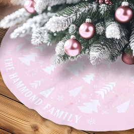 Niedliche Rosa Baummuster Muster Baumstruktur-Rock Polyester Weihnachtsbaumdecke