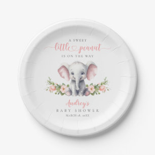 Niedliche Rosa Bläserlephant Kindermädchendusche Pappteller
