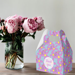 Niedliche rosa Blume Blumenmuster Custom Danke Bla Geschenkschachtel