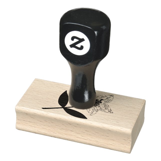 Niedliche rosa Blume mit verlassen Gummistempel (Stempel)