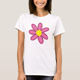 Niedliche rosa Blume T - Shirt der Frauen