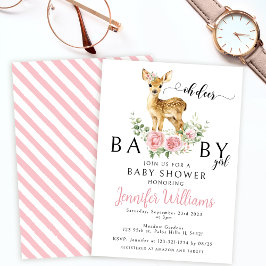 Niedliche Rosa Blumenrübendusche Einladung