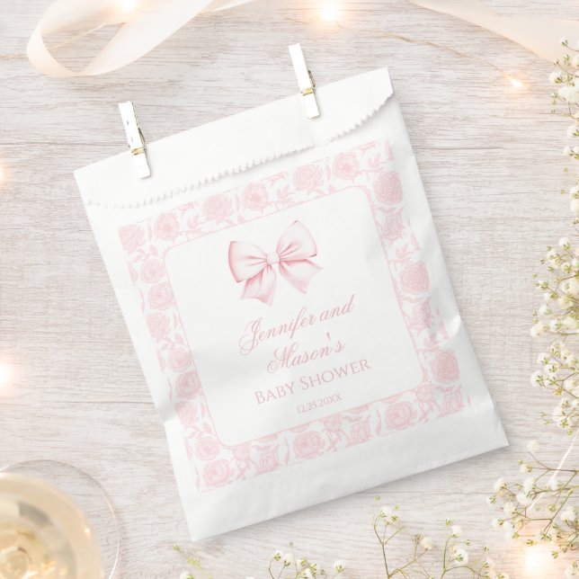 Niedliche Rosa Bugbaby Dusche Danke Geschenktütchen (Ausgeschnitten)