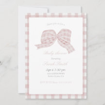 Niedliche Rosa Bugband Babydusche Einladung