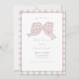 Niedliche Rosa Bugband Babydusche Einladung