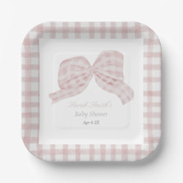 Niedliche Rosa Bugband Babydusche Pappteller