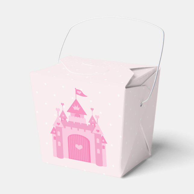 Niedliche Rosa Burg Prinzessin Geburtstagsparty Geschenkschachtel (Vorderseite)