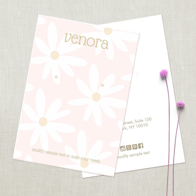 Niedliche rosa Daisy-Bläserhörerkarte (Von Creator hochgeladen)