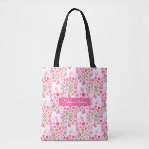 Niedliche Rosa Einhorn-Blume Personalisiert Name