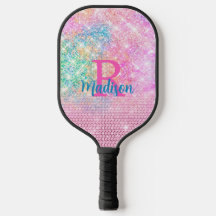 Niedliche Rosa Einhorn-Imitat Glitzer-Monogramm