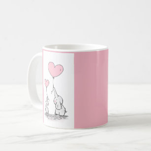 Niedliche rosa Elefanten Kaffeetasse