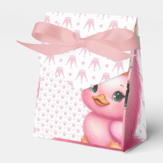 Niedliche rosa Ente mit Krone Geschenkschachtel (Vorderseite)