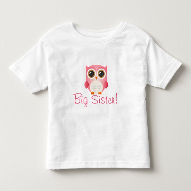 Niedliche rosa Eule, Big Sitte, Toddle T - Shirt (Vorderseite)