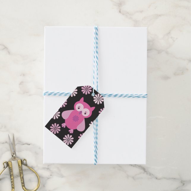 Niedliche Rosa Eule Geschenkanhänger (Mit Garn)