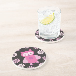 Niedliche Rosa Eule Getränkeuntersetzer