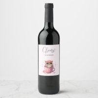 Niedliche rosa Eule im Cup