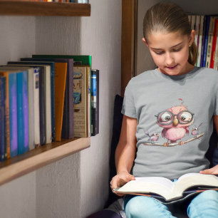 Niedliche rosa Eule & Vogel Freunde T-Shirt