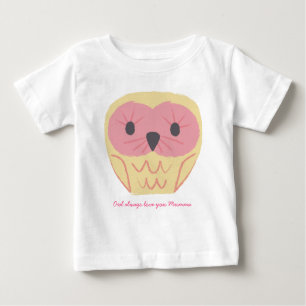 Niedliche rosa Eulen-Baby Onsie Baby T-shirt