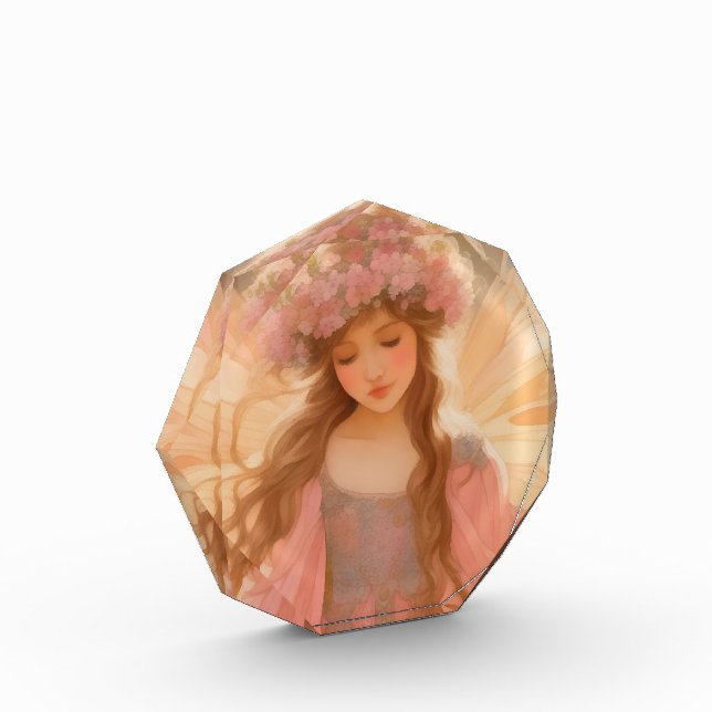 Niedliche Rosa Fairy Fantasy Malerei Fotoblock (Links)