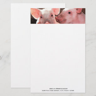 Niedliche rosa Ferkel Tierfotos Briefpapier