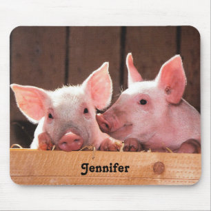Niedliche rosa Ferkel Tierfotos Mousepad