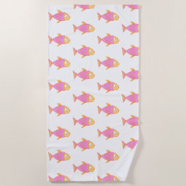 Niedliche rosa Fische Strandtuch