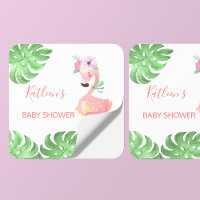 Niedliche Rosa-Flamingo-Babydusche