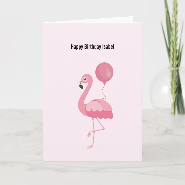 Niedliche Rosa Flamingo Geburtstagskarte Karte (Vorderseite)