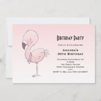 Niedliche Rosa Flamingo Illustration Geburtstag