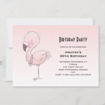 Niedliche Rosa Flamingo Illustration Geburtstag